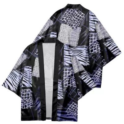 Men Kimono Loose Coat Japanese Jacket Coat Yukata Haori Cardigan Outwear Summer • $22.99