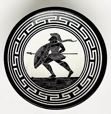 Made In Greece WARRIOR SOLDIER Terra Cotta INCISED Decorative 4” Handmade Plate • $18.99