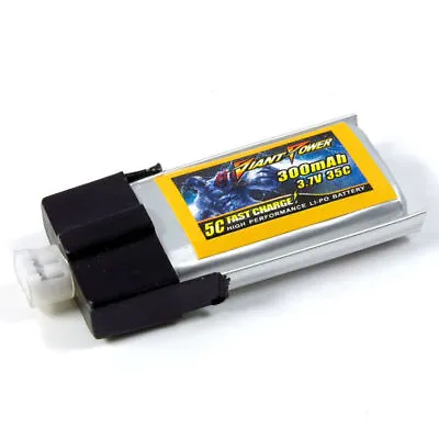 3.7V 300mAh 35C LiPO Battery Fit For E-Flite Blade MCPX WLtoys V922 HCP FBL100 • $19.61