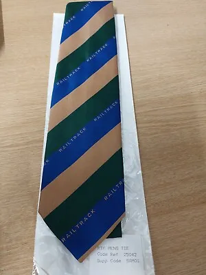 RAILTRACK TIE Brand New Railway Uniform Tie In GreenGoldBlue & Logo • £8