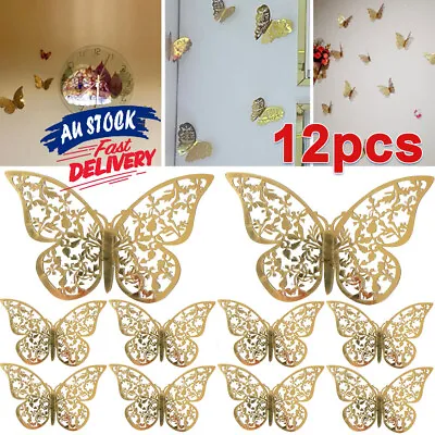 $5.85 • Buy 12Pcs Butterfly Wall Decal Home Decorations Room 3D DIY Stickers AU Art Decor