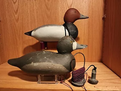 Nice 100+ Year Old Rigged Mason Diver Redhead Wooden Duck Decoy Pair Detroit MI • $36