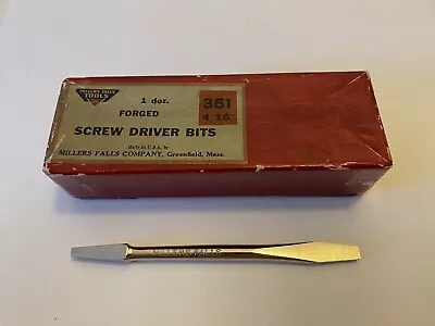 Nos - Millers Falls #351-4/16” (1/4”) Auger Brace Screwdriver Bit W/box - New • $29.95