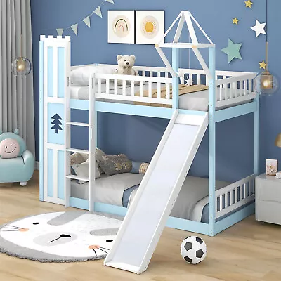 £299.99 • Buy Kids Bunk Beds Frame High Sleeper 3ft Single Castle Treehouse Bed With Slide