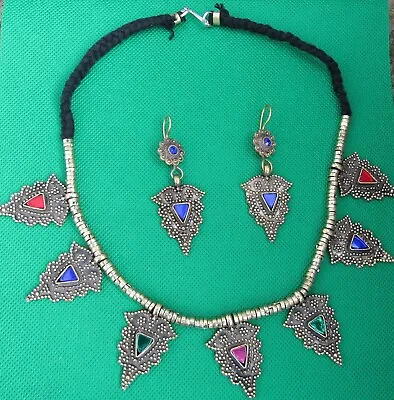 £12.25 • Buy Afghan Jewelry Tribal  Spiky Necklace With Earring  Kuchi Pashtun New Arrival