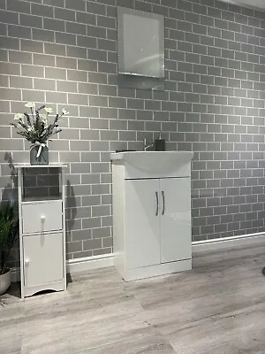 Grey Metro Tile Effect Bathroom Shower Wet Wall Panels PVC Cladding Kitchen • £0.99