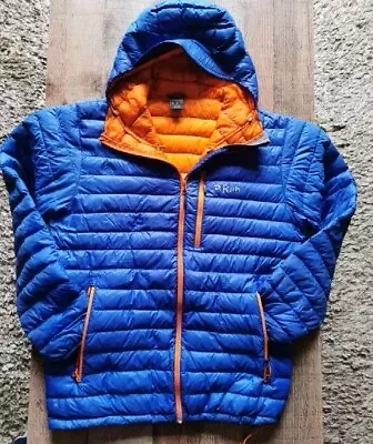 Rab Mens Microlight Alpine Jacket Down Filled  Hooded Puffer Size M  • £50