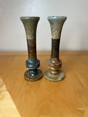 Pair Of Marble Candle Holders 8 X2.75 X2  In Good Condition • $22