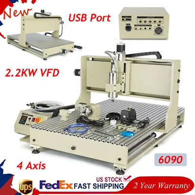 4 Axis CNC 6090 Router Engraver 2.2KW Engraving Machine Wood Carving Milling USB • $2199