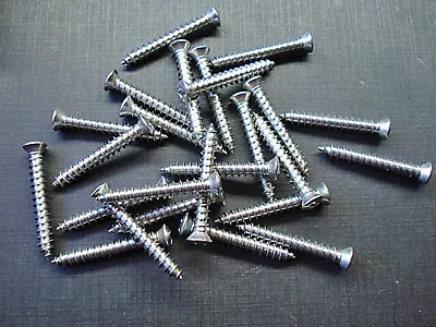  25 Pcs Ford #8 X 1-1/4  With #6 Phillips Oval Garnish Trim Screws Stainless • $11.99