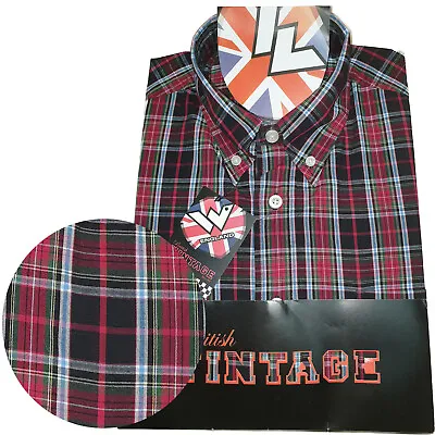 Warrior UK England Button Down Shirt WARDOUR Slim-Fit Skinhead Mod Retro • £34.90