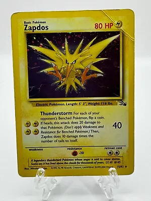 Pokémon TCG Zapdos 15/62 Fossil Holo DMG • $4.99