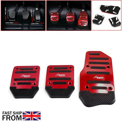 £6.95 • Buy Set New Universal Red Non-Slip Pedals Pad Cover Car Interior Decor Accessories