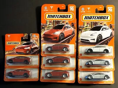 2022 Matchbox MBX City TESLA MODEL XY ROADSTER Mixed Set Of 8 On Card NEW! • $24.99