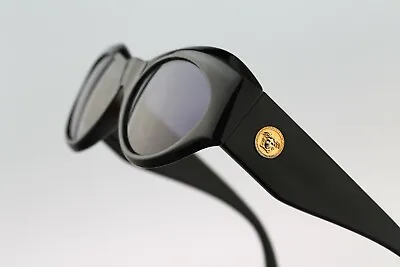 Gianni Versace 374 852 BK Medusa Head Vintage 90s Black Cat Eye Sunglasses • $275