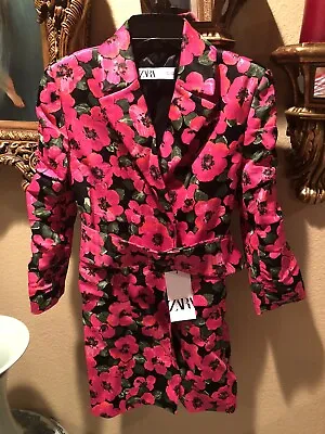 100% Authentic ZARA Floral Print Blazer Dress $169+Tax Size: S • $129.90