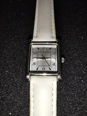 Ladies Marks & Spencer Quartz Watch With White Faux Leather Strap - 537 • £2.95