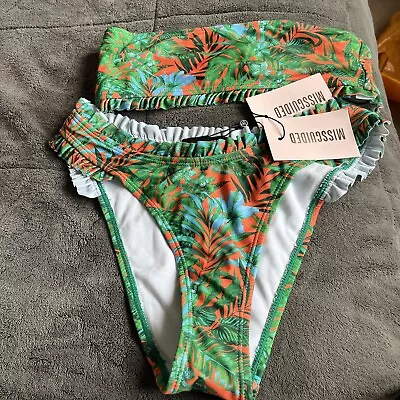 Ladies Missguided Bikini Size 10 New With Tags Topical Floral Print • £5