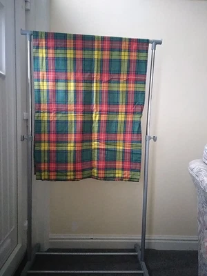 Vintage 60's/70's Multicoloured Check Cotton Material • £10