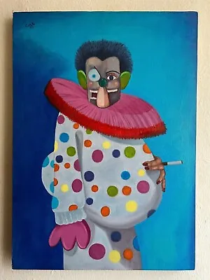 George Condo Oil On Canvas Painting Signed And Stamped Vintage Art (Handmade) • $850