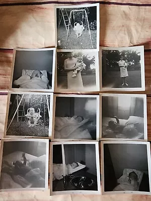 Vintage Black & White Snapshot Photos Baby Lot Of 10 • $4.49