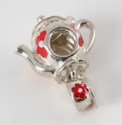 Chamilia Silver 925 Charm - Disney Alice In Wonderland Enamel Tea Pot Charm • £18