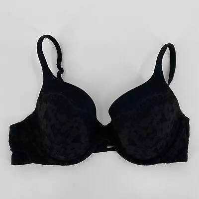 Victoria's Secret Bra Women's 34C Black Lace Body Lined Perfect Coverage • $2.59