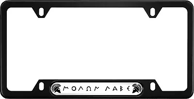 Aluminum Narrow Top 4-hole Car License Plate Frame - Molon Labe Design • $24.79