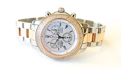 Michele Jetway MOP Dial Diamond Rose Gold Stainless Watch MW17A01D2025 - Used • $585