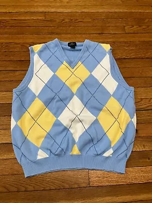 Brooks Brothers Argyle Sweater Vest Men's Size Large Pima Cotton Preppy • $17.85