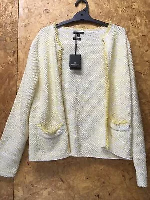 Massimo Dutti Cardigan Soft Lemon And White Knit Gorgeous BNWT • $69