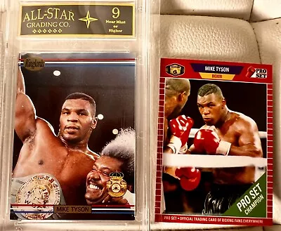 IRON Mike Tyson Boxing 1991 Ringlords Sample 2 Card Lot Graded ASG 9 PRO SET • $39