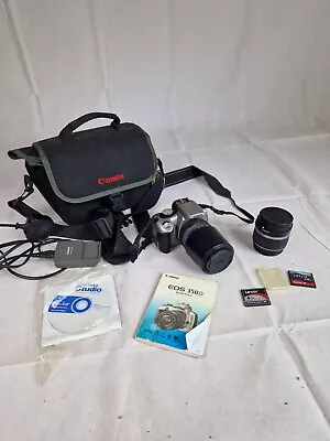 Canon EOS 350D 8.0MP DSLR Camera 18-55mm Lens IS Battery & Charger | See Photos • £100