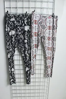 X 2 Internacionale Vtg 90s Patterned Leggings Bundle - Size 18 (g86) • £9.99