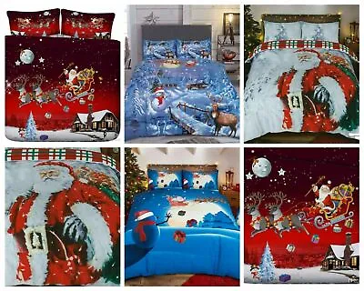 £9.89 • Buy Christmas Xmas Duvet Cover Santa UK Bedding Set Pillow Cases All Sizes New Range