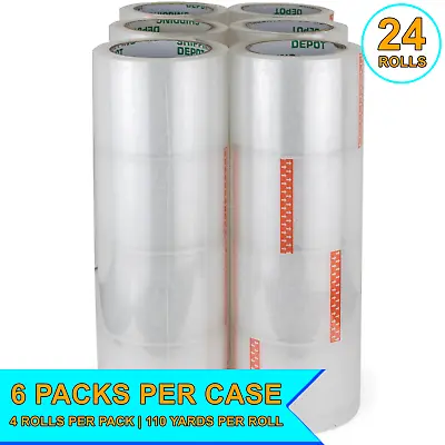 24 Rolls Of Shipping Depot Carton Box Sealing Clear Packing Tape 3  X 110 Yds • $40.95