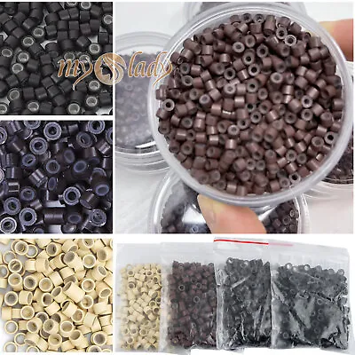 500pcs Silicone Lined Micro Link Ring Beads For I Tips Hair Extensions Brown Usa • $5.52