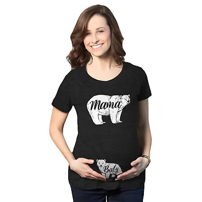 Maternity Mama Bear Baby Pregnancy Announcement T Shirt Cute Reveal Bump Tee • $9.50