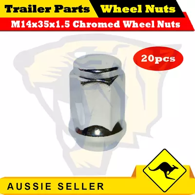 For HOLDEN COMMODORE VE VF M14x35x1.5 Chrome Alloy Wheel Rim Nuts Set Of 20PCS • $40