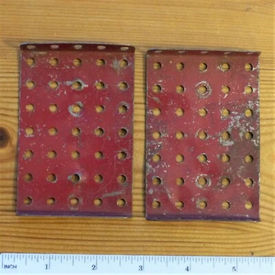 £4 • Buy Vintage Job Lot 2 Red Meccano 2.5 In By 3.5 In Plates For Bases Or Bulkheads