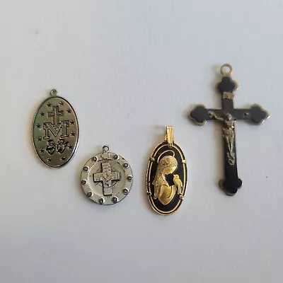 Vintage Christian Religious Jewelry Lot Of 4 Pendants Mixed Metals • $21.99