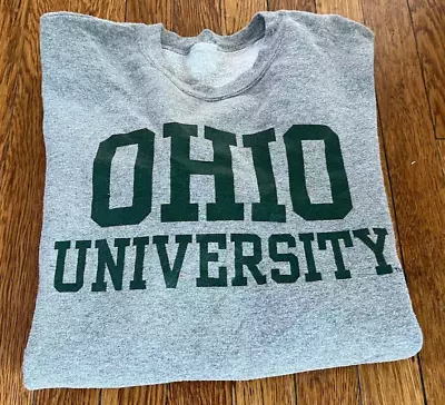 Vintage 90s Ohio University Bobcats NCAA College Gray 1990s Sweatshirt Small • $38.56