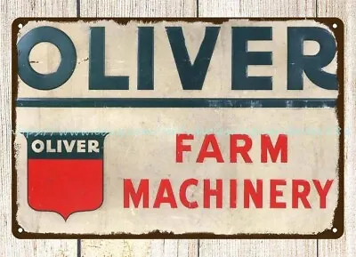 Oliver Farm Machinery Ranch Tractor Metal Tin Sign Home Decor Kitchen • $18.93