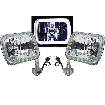 $166.20 • Buy 7X6 Plasma White COB Halo Glass/Metal Headlight 24w LED Light Bulb Headlamp Pair