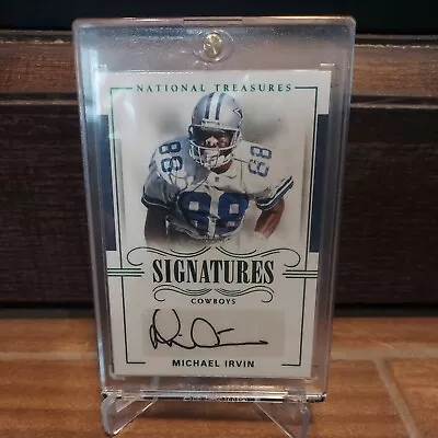 2017-18 National Treasures Michael Irvin Signatures Auto 5/5  Cowboys SP Rare • $650