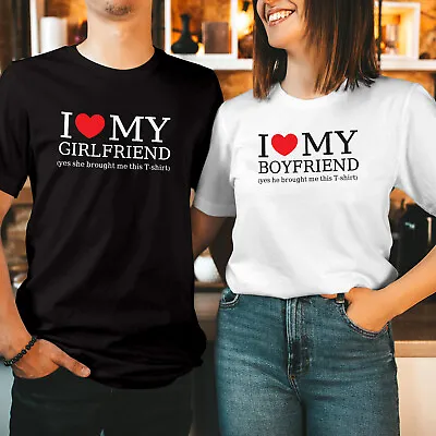 T-Shirt (1515) I Love My Girlfriend Boyfriend Couple Match Valentine's Day Shirt • £7.99