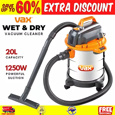 VAX 20L Wet And Dry Vacuum Cleaner Blower Car Home Carpet Portable Vac Stainless • $167.79