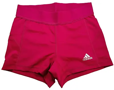 Adidas Women Climalite Techfit Spandex Tight Volleyball Shorts 3in Pink Large • $14.99