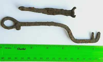 $56 • Buy Vintage Ancient Bronze Key Antique Padlock Tool Mortise Lock Set 2 Pcs