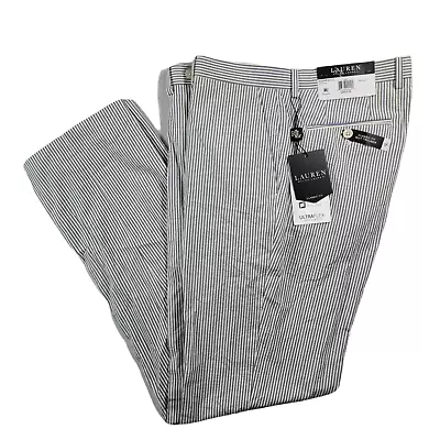 Lauren Ralph Lauren Blue Seersucker Pants Mens 34 X 32 Classic UltraFlex Cotton • $49.95